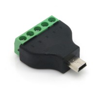 Adapter, 5 Pin Terminalblock - Mini USB 2.0 Typ B Stecker