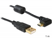 USB 2.0 Kabel A Stecker - micro-B Stecker 90&#176; seitlich gewinkelt 1,0m schwarz