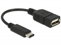 Adapterkabel USB-C 2.0 Stecker - A Buchse 15 cm schwarz