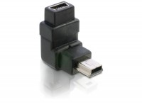 Mini USB 2.0 90&#176; Winkeladapter Mini B Stecker - Mini B Buchse oben/unten schwarz