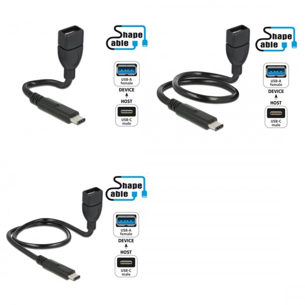 Shape USB 2.0 Hi-Speed Adapterkabel C Stecker  A Buchse