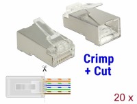 CAT 5e RJ45 Crimp+Cut Stecker STP, 20 Stück