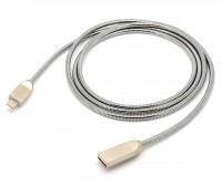 Premium Lightning Metallkabel A Stecker &#150; 8-Pin Apple Lightning Stecker silber