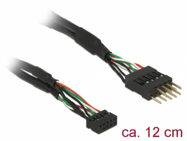Kabel USB 2.0 Pfostenbuchse 2,00 mm 10 Pin - USB 2.0 Pfostenstecker 2,54 mm 10 Pin 12 cm