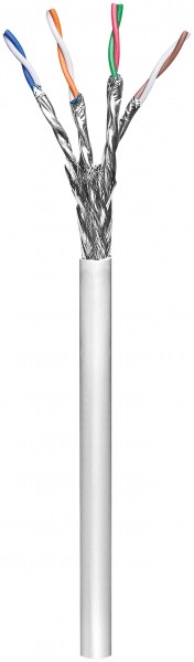 CAT 6 Netzwerkkabel, S/FTP (PiMF), Grau, 100 m - CCA Kupfergemisch, AWG 23/1 (solid), PVC