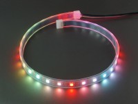 digitaler LED RGB NeoPixel Stripe, IP65 vergossen, 60 LEDs/m, schwarze Leiterbahn, 50cm mit Kabelanschluss
