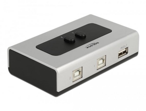Umschalter USB 2.0 mit 2 x Typ-B Buchse - 1 x Typ-A Buchse, manuell, bidirektional