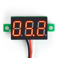 Mini Digital-Voltmeter mit LED Anzeige, 0-99V, 3-Wire, rot