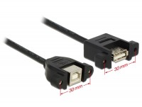 Kabel USB 2.0 B Buchse zum Einbau > USB 2.0 A Buchse zum Einbau Delock