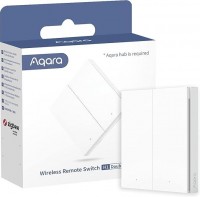 Aqara Smart Wall Switch H1 EU - Doppelschalter ohne Neutralleiter, Zigbee 3.0, Batteriebetrieb, Weiß