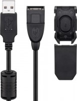 USB 2.0 Hi-Speed Verlängerungskabel mit Zugentlastungs-Clip schwarz 2,0m