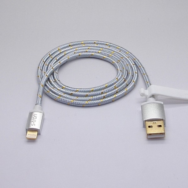 s-tron &amp;#150; textilummanteltes Lightning USB 2.0 Kabel