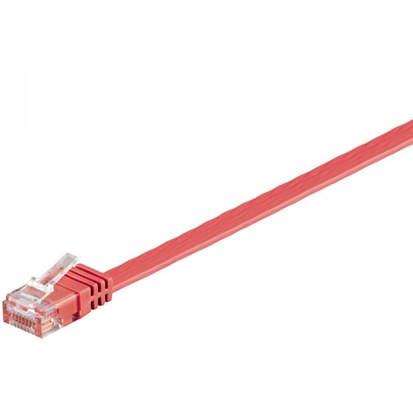 CAT 6 Netzwerkkabel, U/UTP, flach, rot