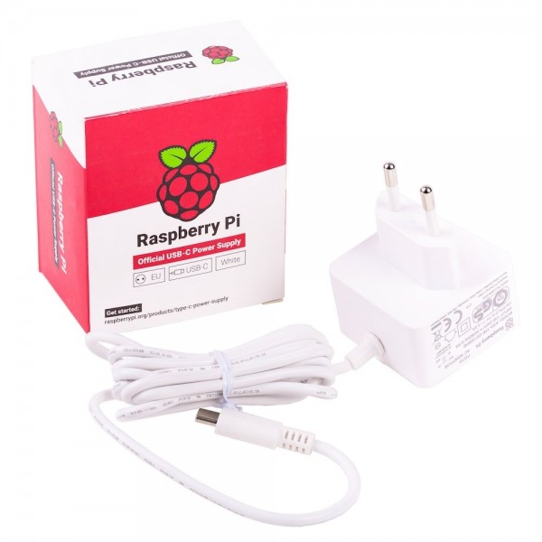 alimentation officielle Raspberry Pi USB-C 5.1V / 3.0A, EU, blanc