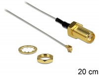 Antennenkabel SMA Buchse zum Einbau - MHF II/U.FL-LP(V)-040 kompatibler Stecker 200 mm 0.81