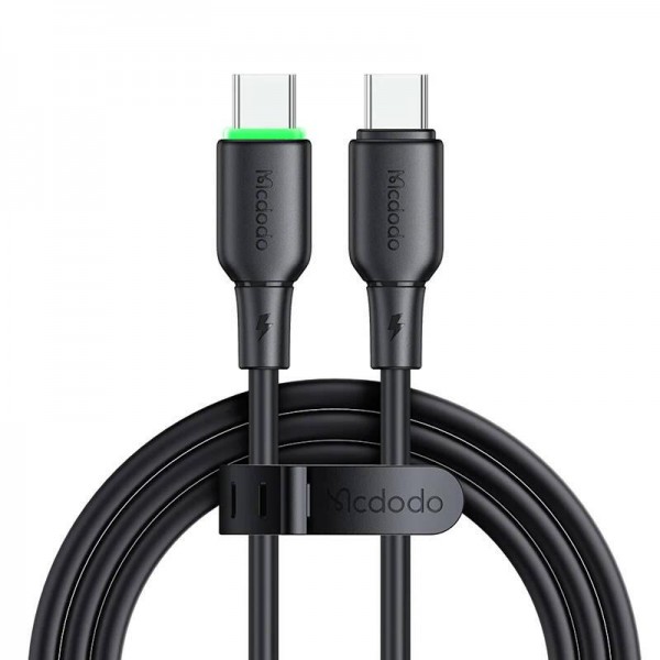 Mcdodo CA-4771 Liquid Silicon Cable, USB-C - USB-C Kabel mit LED, 100W, 1,2m, schwarz