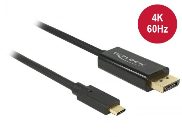 Adapterkabel USB-C Stecker &amp;#150; Displayport Stecker (DP Alt Mode) 4K 60Hz schwarz