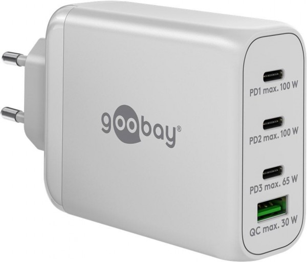 Goobay USB-C&#153; PD Multiport-Schnellladegerät 100W: Hochleistung, Weiß