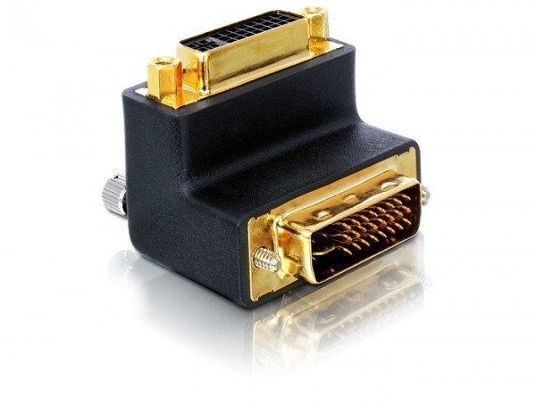 Adapter DVI-I 24+5 Pin Stecker - Buchse rechts gewinkelt