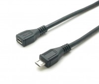 USB 2.0 Hi-Speed Verl&#228;ngerungskabel Micro B Buchse &#150; Micro B Stecker schwarz