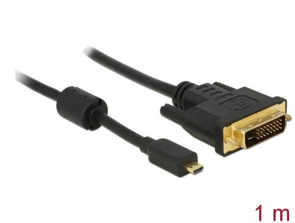 Adapterkabel Micro HDMI Typ D Stecker  DVI-D 24+1 Stecker schwarz