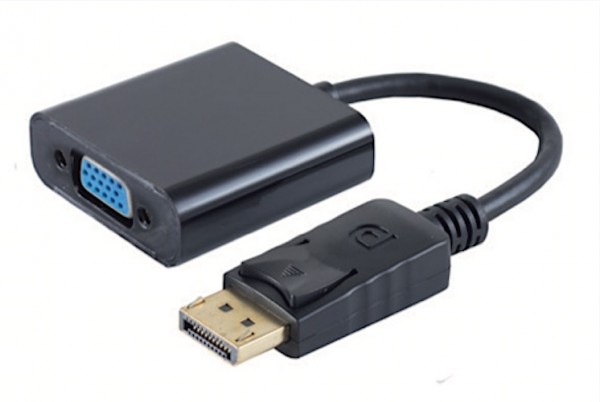 DisplayPort 1.2 Adapterkabel, DisplayPort Stecker - VGA-Buchse, 1200p 60Hz, 15cm, schwarz