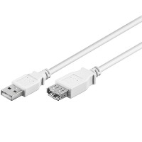 USB 2.0 Hi-Speed Verlängerungskabel A Stecker  A Buchse weiß