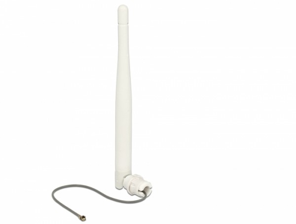 WLAN 802.11 b/g/n Antenne MHF Stecker 3 dBi omnidirektional 1.13 12 cm flexibel Clip weiß