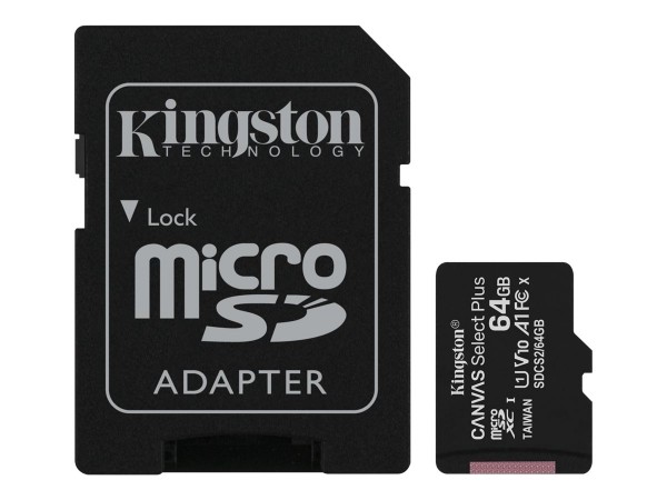 Kingston Canvas Select Plus microSDXC Class 10 Speicherkarte + Adapter 64GB