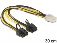 Kabel PCI Express Stromversorgung 6 Pin Buchse > 2 x 8 Pin Stecker 30cm