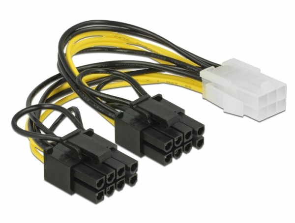 Kabel PCI Express Stromversorgung 6 Pin Buchse > 2 x 8 Pin Stecker 15cm