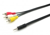 Audio-Video-Kabel für Raspberry Pi 3, 2, B+ mit 4 poligem geradem Klinkenstecker 1,5 m