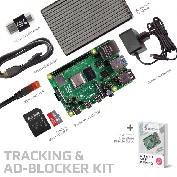Raspberry Pi 4 B, 2GB RAM, Tracking & Ad-Blocker Kit