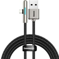 Baseus Iridescent USB Type C Kabel, A Stecker - C Stecker gewinkelt, 40W, schwarz, 1m