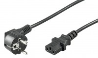 Kaltgeräte Netzkabel Schutzkontakt-Stecker abgewinkelt  IEC320-C13 Buchse schwarz