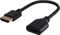 HDMI-Flexadapter, A-Stecker - A-Buchse, 10cm, schwarz