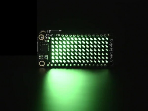 Adafruit 15x7 CharliePlex LED Matrix Display FeatherWing - Grün