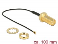 Antennenkabel RP-SMA Buchse zum Einbau > MHF IV/ HSC MXHP32 kompatibler Stecker 100 mm 0.81 Gewindelänge 10 mm