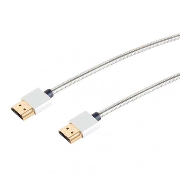 High Speed HDMI Metallkabel mit Ethernet silber