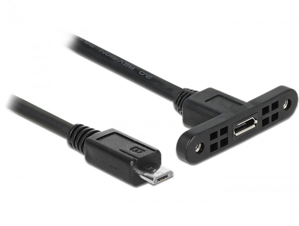 Kabel USB 2.0 Micro-B Buchse zum Einbau > USB 2.0 Micro-B Stecker 25 cm
