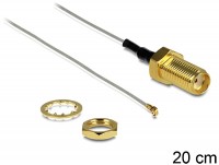 Antennenkabel SMA Buchse zum Einbau > MHF IV / HSC MXHP32 kompatibler Stecker 200 mm 0,81 Gewindelänge 10 mm