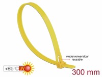 Kabelbinder wiederverwendbar hitzebeständig L 300 x B 7,6 mm 100 Stück gelb