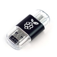 2in1 microSD Cardreader mit USB-A und USB-C Stecker, USB 2.0, schwarz