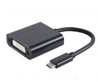 USB-C Adapterkabel, USB-C Stecker - DVI Buchse, 4K 30Hz, 15cm, schwarz