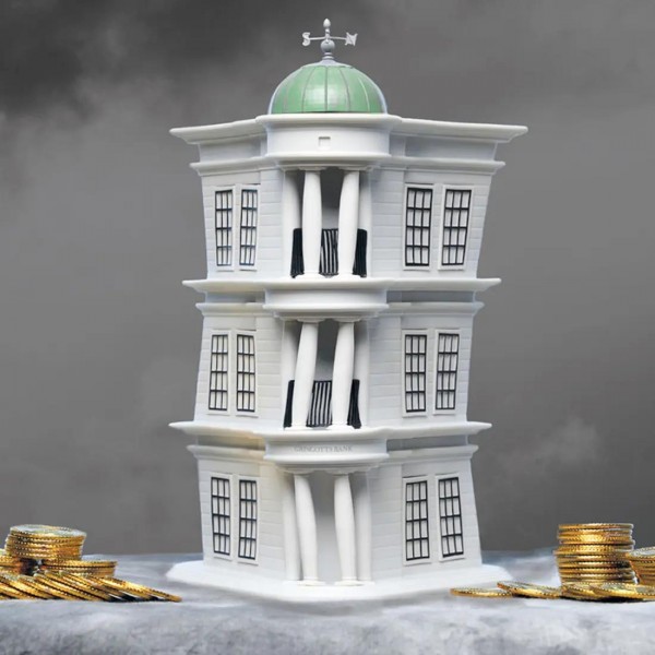 Harry Potter Spardose Gringotts Bank: transparente Rückseite, Spiralen für Münzen, offizielles Lize