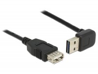EASY USB 2.0 Kabel A Stecker 90&#176; oben/unten gewinkelt &#150; A Buchse schwarz