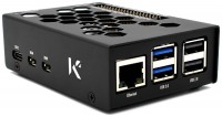 KKSB Gehäuse für Raspberry Pi 5, GPIO Zugang, lasergeschnitten, sandgestrahlt, Aluminium, schwarz