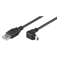 USB 2.0 Hi-Speed Kabel A Stecker &#150; Mini B Stecker 90&#176; Winkel schwarz