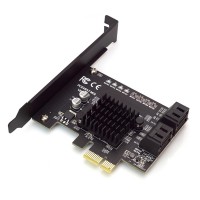 4 Port SATA PCI Express x1 Karte, Marvell 88SE9215 Chipsatz