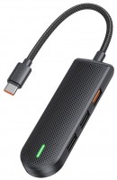 Mcdodo HU-1430 5 in 1 USB-C HUB, 3-Port USB-Hub (1x 3.0, 2x 2.0) + SD Cardreader, schwarz